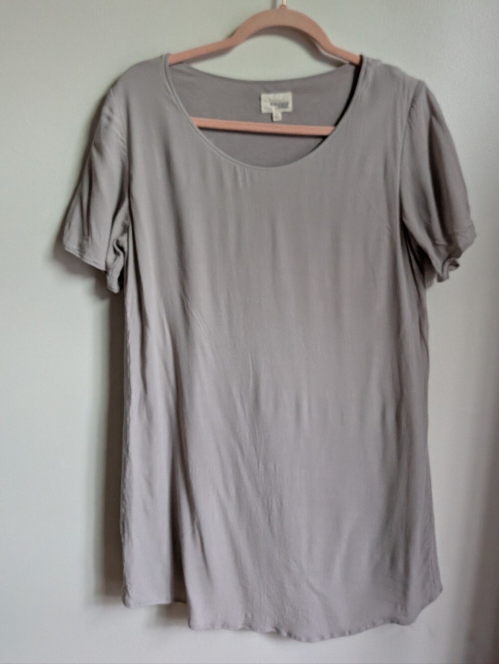 ARITZIA Beige Scoop Neck Short Sleeve Feminine Light Tunic Mini Dress Size Small